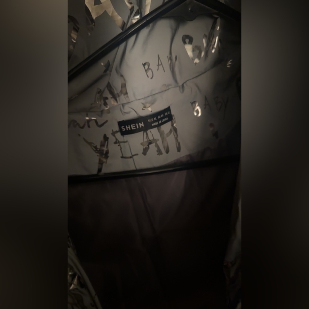 holographic oversized bubble coat